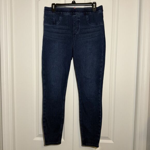SPANX Pants - SPANX Women’s Jean-ish Ankle Leggings Large Dark Blue Wash Stretch